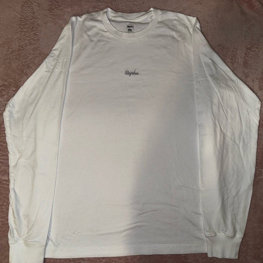 Rapha Men’s Logo Long Sleeve T-Shirt - White - Size Small